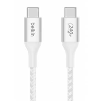 Belkin CAB015bt1MWH BoostCharge USB-C® 至 USB-C 240W 充電線 (白色) (1米)